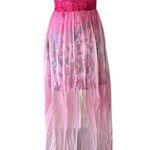 Stunning boutique mini dress with sheer maxi overlay Pink Photo 7
