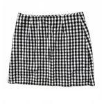 American Eagle  Mini Skirt Medium Black White Cotton Linen Lined Check Chic City Photo 1