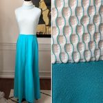 Vintage 60s Sleeveless Turtleneck Maxi Mock Neck Dress M Blue Size M Photo 1