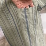 Cloth & Stone  Women's S Linen Blend Striped Button Back Shirt Dress Green & Blue Photo 10