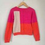 THML  Boutique Colorblock Pink Orange Red Sweater Size Small Photo 0