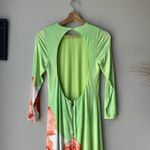 Alice + Olivia Alice + Olivia Delora Open Back Green Tulip Print 3/4 Sleeve Crew Maxi Dress 6 Photo 9