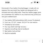 Commando  Faux Leather Smocked Waist Joggers Photo 3