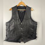 Yukon Jack Leather Lady Rider leather lace up side vest size XL Black Photo 3