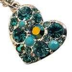 Relic by Fossil Teal Crystal Pave Heart Pendant Necklace Photo 8