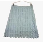 St. John Collection Skirt Womens 12 Blue A-Line Pointelle Scalloped Made USA Photo 0