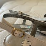 Women's Light Grey/White Leather Slingback Heels White Size 8 Photo 5