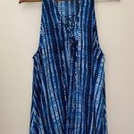 Show Me Your Mumu  Rancho Mirage Lace Up Indigo Blue Rain Tunic Short Dress EUC S Photo 1