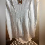 White Sleeveless Midi Dress with Boxy Relaxed Fit crochet details summer cotton Size XXL Photo 3