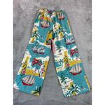 NWT True Destinations Tropical Print Palazzo Pants Wide Leg Beachy Resort Small Blue Photo 7
