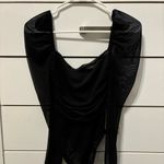 Princess Polly Asher Bodysuit Black Long sleeve Ruched Mesh Photo 2