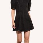 R.G. Kane Helena Black Mini Dress Dramatic Puff Sleeve Fit Flare NWTs size large Photo 0