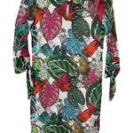 Vilagallo Mini Dress Size 36 Tropical Jungle Lined 3/4 Sleeve Green Photo 0