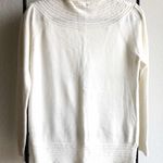 Cream Cable Knit Turtleneck Sweater White Photo 1