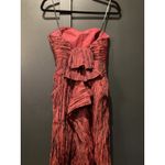 Phoebe Couture  strapless Maroon iridescent Crinkle ruched Evening Gown Size 2 Photo 2