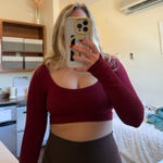 Wild Fable  Burgundy Long Sleeve Cropped Photo 0