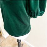 Rachel Roy Green Velvet Puff Sleeve Blouse Size Medium Sweetheart Neckline Photo 9