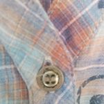 Vanity M Blue Tan Plaid Embellished Top Size M Photo 3