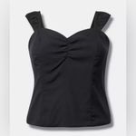Torrid Black Squared Sweetheart Neckline Challis Smocked Tank Photo 3
