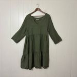 Francesca Bettini Women's Green Italian 100% Linen Knee Length Dress Size XL Photo 1