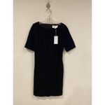 Hugo Boss BOSS  Dress Womens 8 Black Hadea Ribbed Knit Short Sleeve Sheath Zip Photo 1