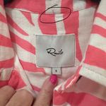 Rails  Ellis Tiger Organic Cotton Gauze Button Down Shirt Pink & White Size Small Photo 14