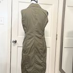 Michael Kors  Olive Green Moto Shift Dress Cargo Pockets Sleeveless Collared Sz M Photo 5
