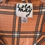 Oversized blazer dress. Pretty burnt orange plaid. Light fabric. Size 10. Tan Photo 2