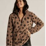 Abercrombie & Fitch  M Leopard Fleece Sherpa Soft Pullover Jacket Animal Print Photo 0