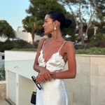 ZARA  dress white midi ruffled satin lingerie inspired bodycon fitted wedding Photo 17