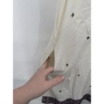 Madewell  Shift Dress Women 4 Cream Red Embroidered Suncoast V Neck Boho‎ Tassle Photo 7