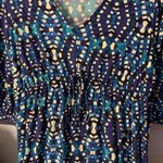 Vintage Navy Blue Maxi Dress V Neck Size L Photo 2