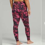 Lululemon Align Leggings 28” Full Length HR Pink Abstract Blossom Multi Yoga 10 Photo 1