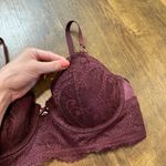 Aerie Real Power Balconette Lace Bra Sz 34D Maroon Photo 6