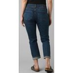 prAna NWT  Buxton Mid Rise Button Fly Slim Ankle Boyfriend Stretch Jean 6 Blue Photo 3