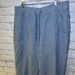 Athleta Womens Size 18 Retreat Linen Jogger Pants Chambray Blue Coastal Resort Photo 4