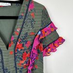 Tanya Taylor  Dress Womens 4 Rhett Falling Floral Print Silk Mini Ruffles Photo 1