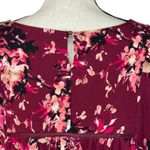 Dress Barn Large Babydoll Top Floral Stretch Long Bell Sleeves Keyhole Round Neck Photo 6
