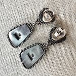 BARSE Sterling Silver Purple and Green Turquoise Cabochon Drop Earrings Photo 8