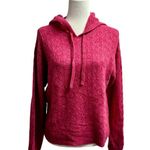 NEW NAADAM Soft Pointelle Knit Geo Pattern Alpaca Blend Hoodie Rose Pink Small S Photo 4