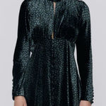 ZARA  Floral‎ Velvet Mini Dress Women's Medium Blue Black Holiday Hippie Dainty Photo 0