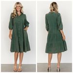 Baltic Born Sari Green Buttondown Babydoll Dress Photo 1