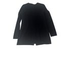 LAUREN RALPH LAUREN Black Cotton Knit Jacket Brown Faux Suede Trim Size Medium Photo 4