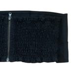 We Wore What NWT  Smocked Bandeau Top Sleeveless Zip Hook Eye‎ Back Closure M Black Photo 6