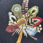 Susan Bristol Vintage Wool Blend  Cardigan Embroidered Floral Sweater Small Photo 1