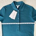 Athleta NWT Teal Pique Short Sleeve Polo Shirt Women’s Small Photo 3
