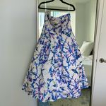 Milla Strapless Midi Dress Bird and Flower Print Garden of Eden NWT White Size 10 Photo 1