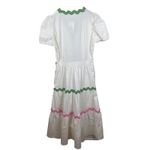 Fanco Dress Womens Sz S New White The Westerly Midi Ricrac Trim Tiered Cotton Photo 11