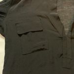 Babaton silk front womens small black shirt blouse cute artizia casual sheer Photo 4