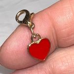 Gold Tone Red Heart Lobster Claw Charm Photo 3